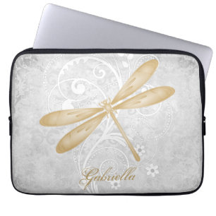 Capa Para Notebook Dourada Dragonfly Bolsa de laptop Personalizada