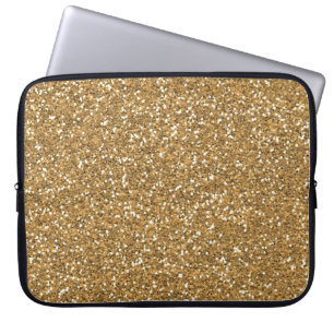 Capa Para Notebook Dourada Glam Faux Glitter