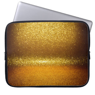 Capa Para Notebook Douradas luzes brilhantes, textura de natais vinta