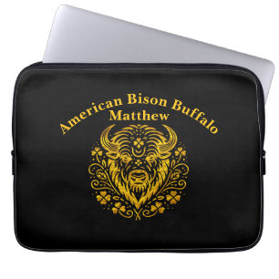 Capa Para Notebook Dourado bison com Design Floral
