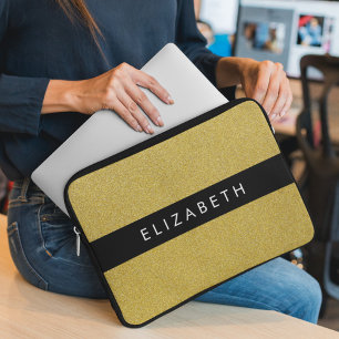 Capa Para Notebook Dourado brilho, brilho brilhante, seu nome