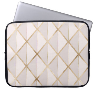 Capa Para Notebook Dourado brilho, padrão geométrico de rhombus.