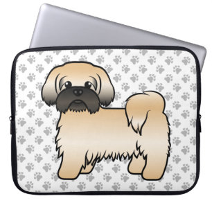 Capa Para Notebook Dourado com a máscara negra Shih Tzu Cute Cartoon