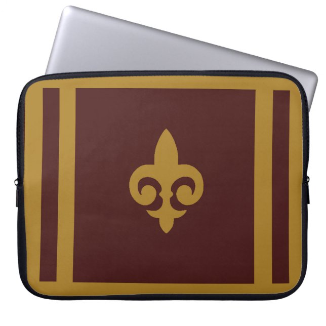 Capa Para Notebook Dourado Fleur-de-lis (Frente)