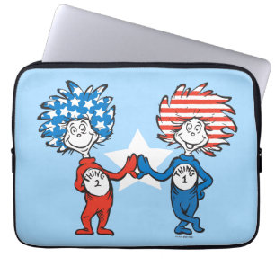 Capa Para Notebook Dr. Seuss Coisa Um Coisa Dois Gráfico Patriótico
