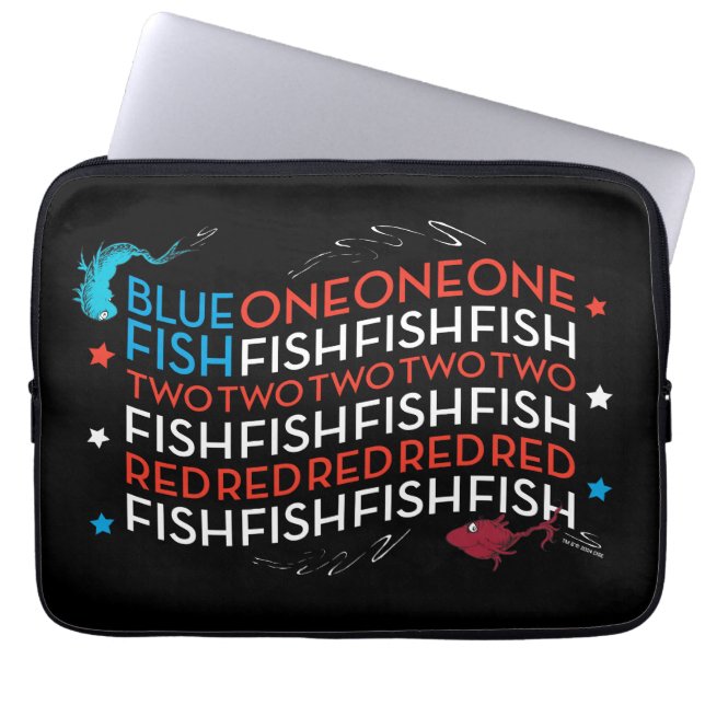 Capa Para Notebook Dr. Seuss | Peixe Vermelho Peixe Azul Gráfico da B (Frente)