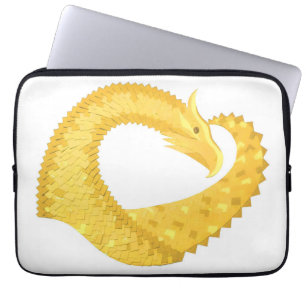 Capa Para Notebook Dragão amarelo no branco