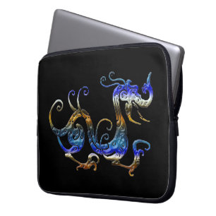 Capa Para Notebook Dragão Asiático com aparência 3D na Bolsa de lapto