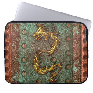 Capa Para Notebook Dragão Asiático com aparência 3D na Bolsa de lapto
