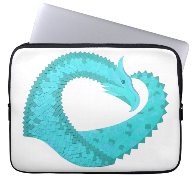 Capa Para Notebook Dragão cardíaco Verdigris em branco (Frente)