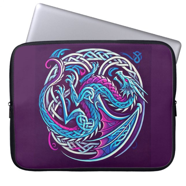 Capa Para Notebook Dragão Celta Colorido Também (Frente)