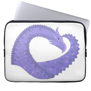 Capa Para Notebook dragão coração azul claro sobre branco