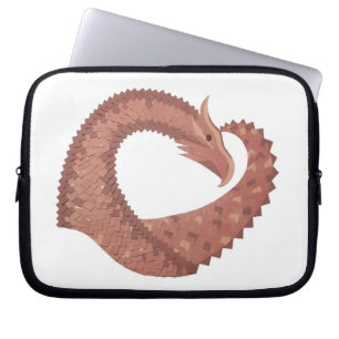 Capa Para Notebook Dragão-coração castanho em branco