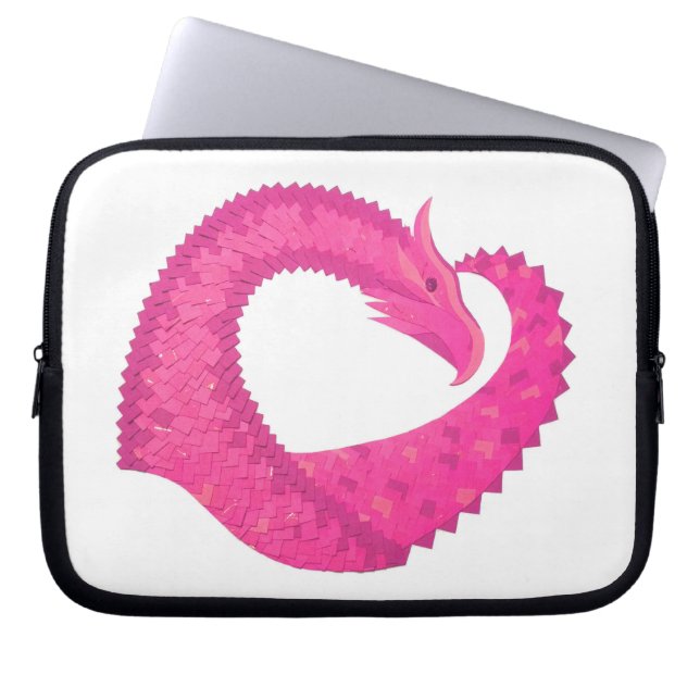Capa Para Notebook Dragão-coração rosa-quente em branco (Frente)