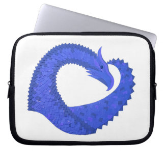 Capa Para Notebook Dragão de coração azul sobre branco