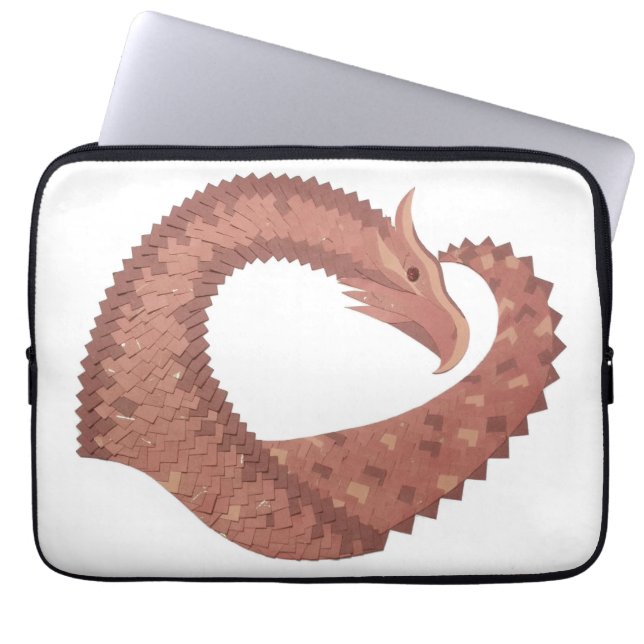 Capa Para Notebook Dragão-do-coração castanho em branco (Frente)