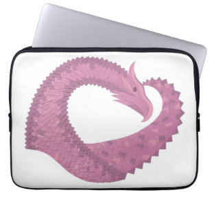 Capa Para Notebook Dragão do coração Mauve em branco