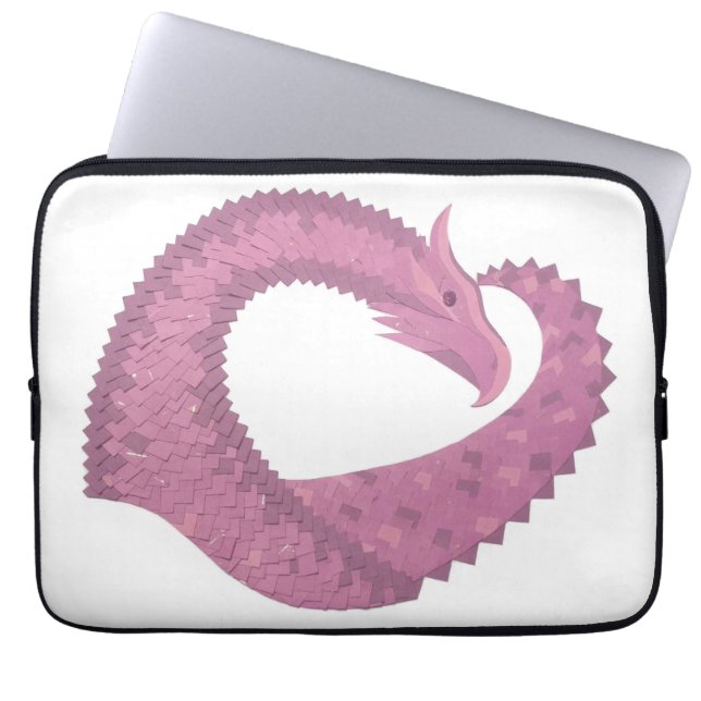 Capa Para Notebook Dragão do coração Mauve em branco (Frente)