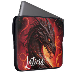 Capa Para Notebook Dragão e fogo ferozes