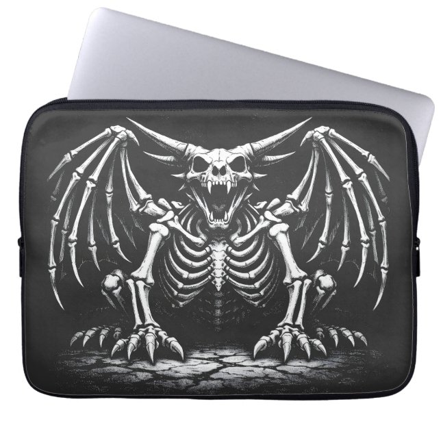 Capa Para Notebook Dragão Esqueleto por BurnsInHell (Frente)