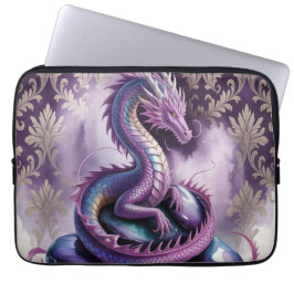 Capa Para Notebook Dragão Gótico Místico Roxo