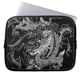 Capa Para Notebook Dragão Negro e Branco