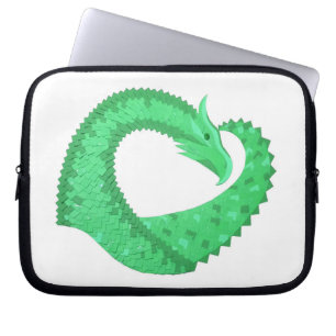 Capa Para Notebook Dragão verde no branco