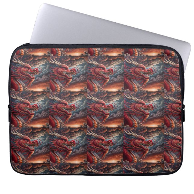Capa Para Notebook Dragão Vermelho  (Frente)