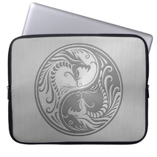 Capa Para Notebook Dragões de Yin Yang, de aço inoxidável