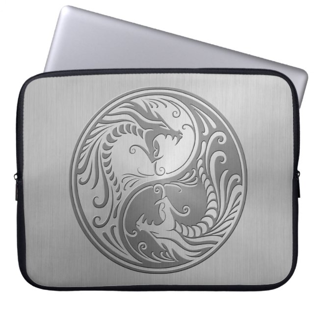 Capa Para Notebook Dragões de Yin Yang, de aço inoxidável (Frente)