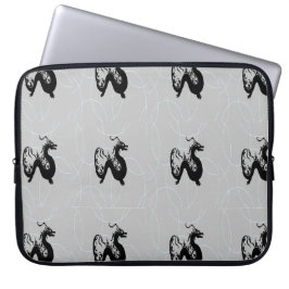 Capa Para Notebook Dragões negros na cinza