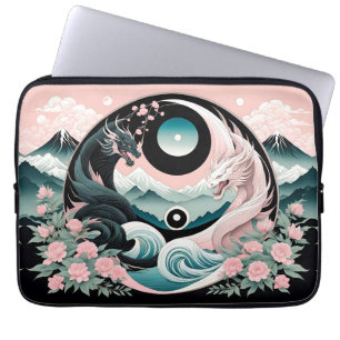 Capa Para Notebook Dragon Floral Mountain Pink Sage Teal