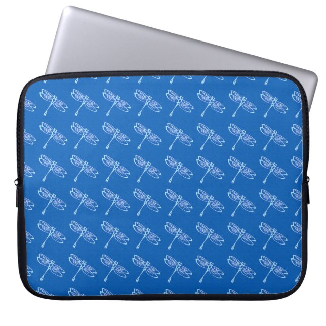 Capa Para Notebook Dragonflies, azul pálido, azul denim (Frente)