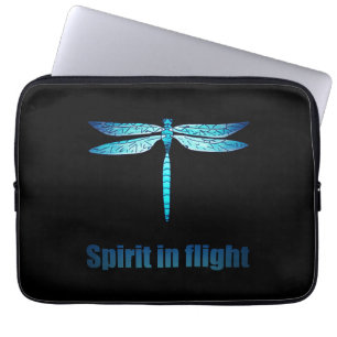 Capa Para Notebook Dragonfly Azul na Ilustração de Voo