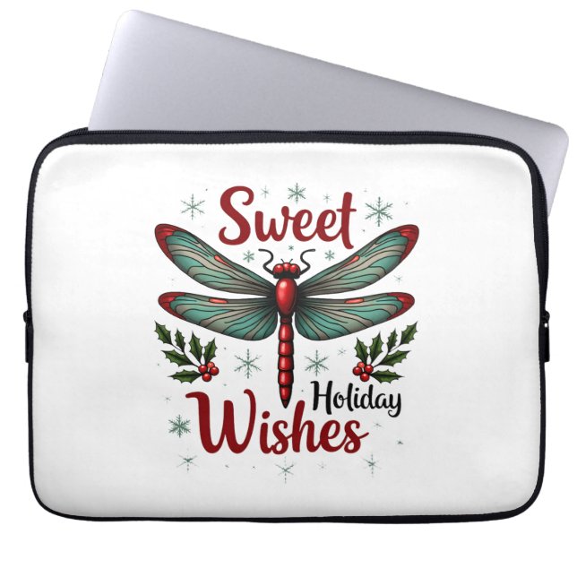 Capa Para Notebook Dragonfly Candy Cane Wings (Frente)