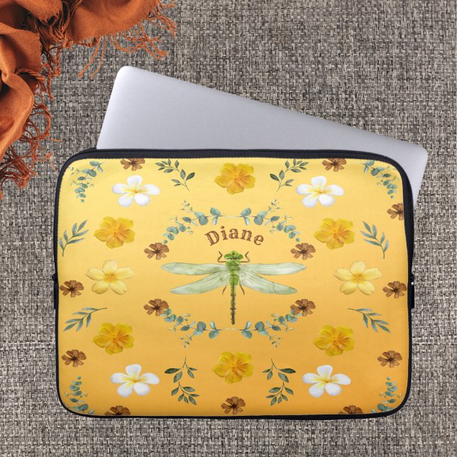 Capa Para Notebook Dragonfly em Dourado com Name (Criador carregado)