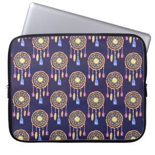 Capa Para Notebook Dreamcatchers Penas Aquarela Textura Sem Costura