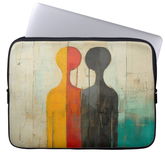 Capa Para Notebook Dualidade – Figuras Abstratas de Luz e Sombra (Frente)