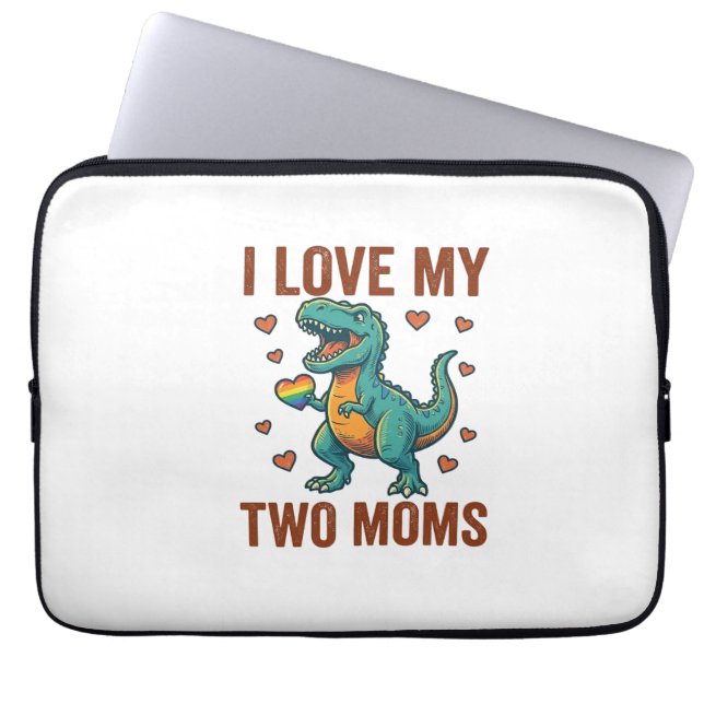 Capa Para Notebook Duas Mães Orgulho Camisa Vector T Design de Dinoss (Frente)