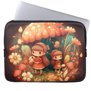 Capa Para Notebook Duas raparigas bonitinhas elefantes