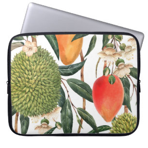 Capa Para Notebook Duriano tropical com aquarela, padrão de manga.
