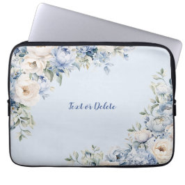 Capa Para Notebook Dusty Blue Watercolor Folhas de marfim Folhas