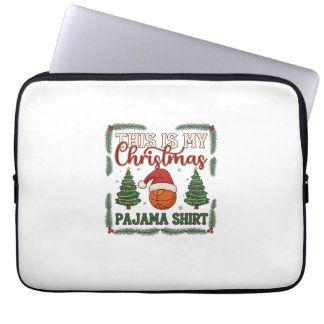 Capa Para Notebook É Basquete de Pijama de Natal Chapéu do Papai Noel