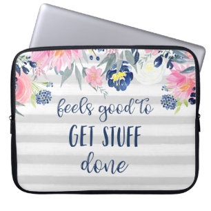 Capa Para Notebook É bom fazer coisas Watercolor Floral