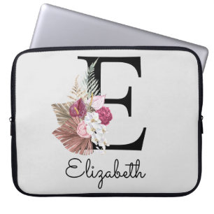 Capa Para Notebook E Inicial Moderno Rosa Boho Floral Feminino