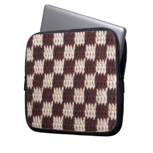 Capa Para Notebook Ecru Checker Artisan Crochet Impressão Eletrônicos
