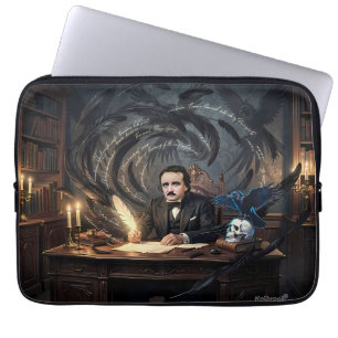 Capa Para Notebook Edgar A. Poe Compondo O Corvo Em Sonhos Góticos