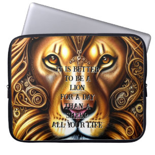 Capa Para Notebook Editar/apagar Texto, Lion Ouro Incrivelmente Bonit