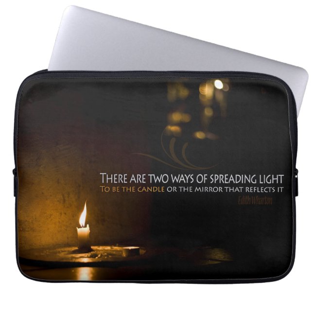 Capa Para Notebook Edith Wharton, citação inspiracional "Light" (Frente)