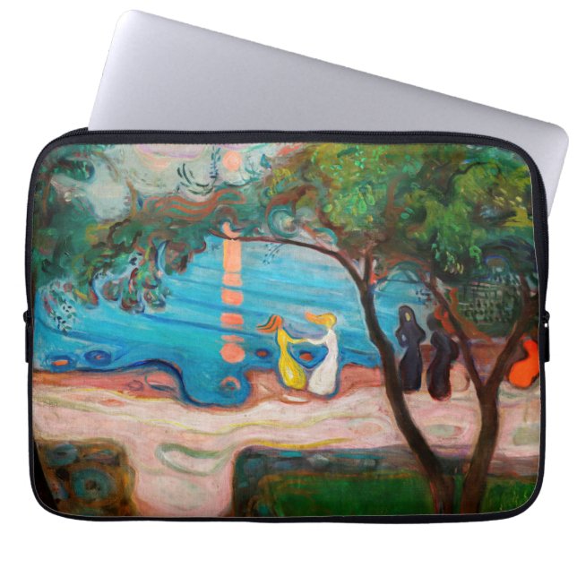 Capa Para Notebook Edvard Munch - dança na praia (Frente)